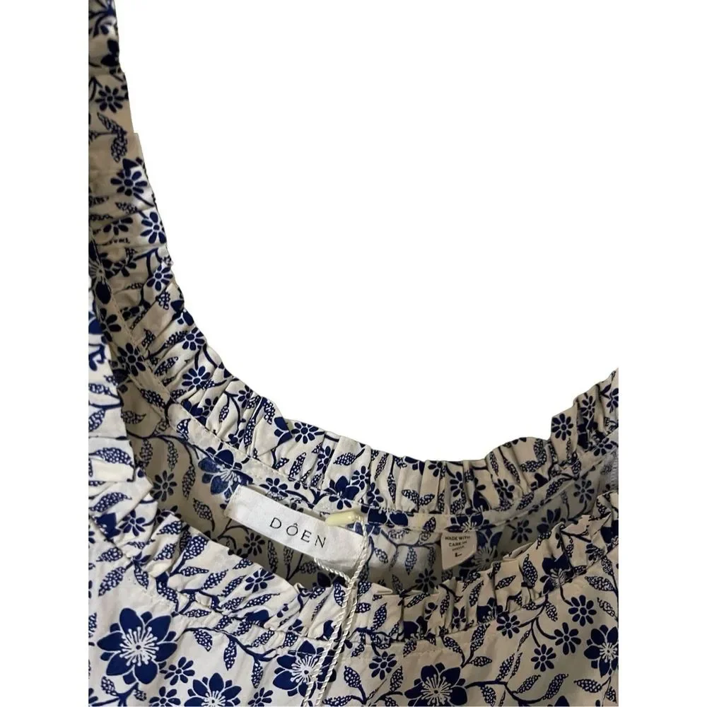 Doen Blue and White Floral Midi Dress - Picture 10 of 16